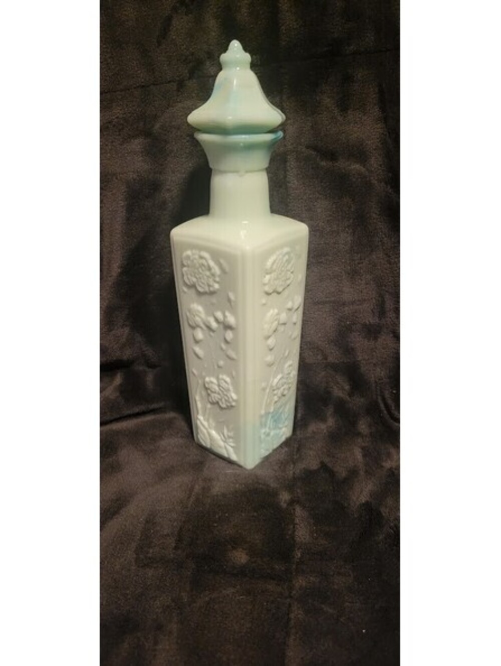 Vintage Jim Beam Pagoda Decanter Mint Green Slag Glass Jadeite Aqua Vintage 1972